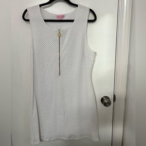 NWT Lilly Pulitzer White Front Zip Shift Dress